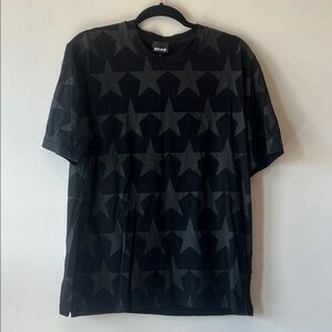Just Cavalli Black Star Pattern Men's Tee